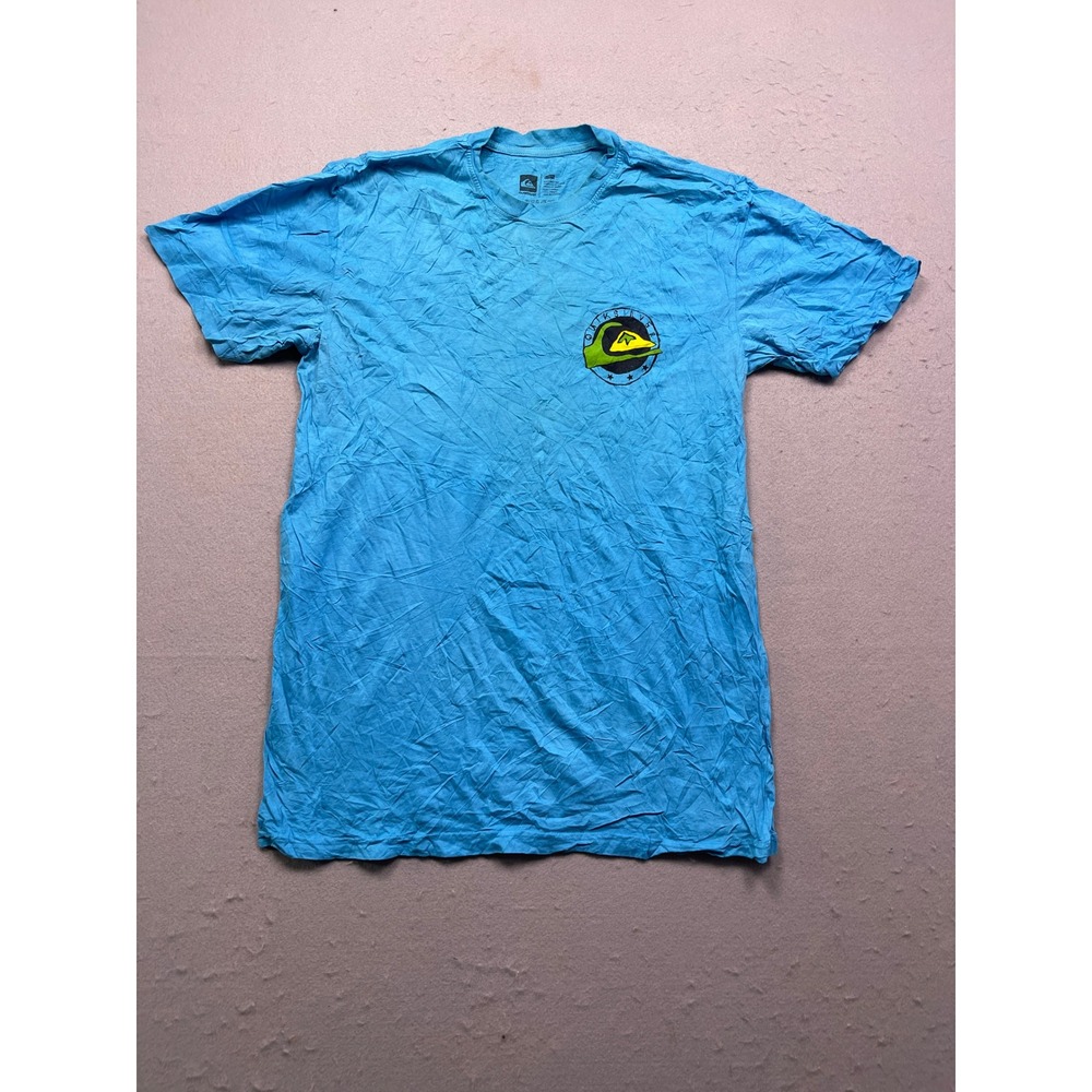 Quiksilver Graphic T-Shirt 100% Cotton Blue‎ Large Mens